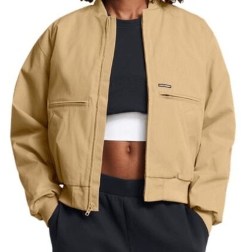 Under Armour Expanse Fleece-Lined Bomber Jacket- Camel/Coyote Size Medium